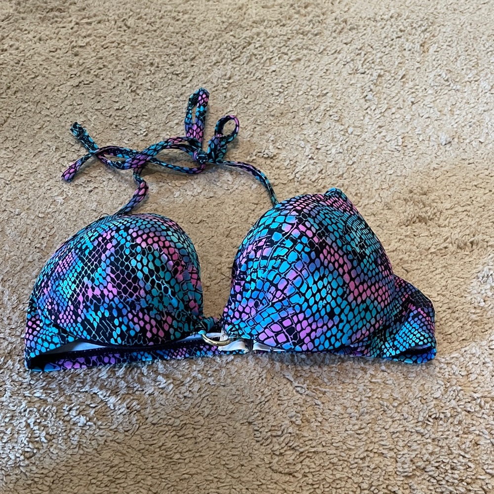 Multicolor Snakeskin Bikini Top